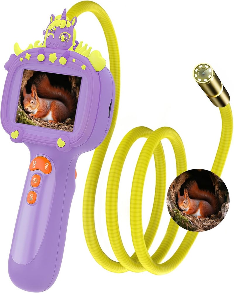 duskeep Store Borescope Snake Camera Endoscope with Light & Flexible Tube for Kids - Educational STEM Science Toy for Boys & Girls Ages 3-10, Birthday for Nature Exploration - Purple - Image 1